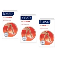 JOBST UltraSheer Thigh High Closed Toe Natural Small 15-20mmHg Pack of 3