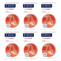 JOBST UltraSheer Thigh High Closed Toe Natural Medium 15-20mmHg Pack of 6
