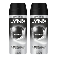 Lynx Antiperspirant Aerosol Black 165mL Pack of 2
