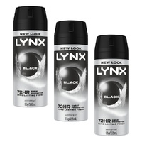 Lynx Antiperspirant Aerosol Black 165mL Pack of 3