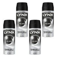 Lynx Antiperspirant Aerosol Black 165mL Pack of 4
