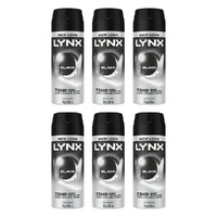 Lynx Antiperspirant Aerosol Black 165mL Pack of 6