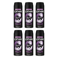 Lynx Deodorant Aerosol Black Night 165mL Pack of 6