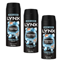 Lynx Deodorant Aerosol Anarchy 165mL Pack of 3