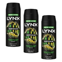 Lynx Deodorant Aerosol Australia 165mL Pack of 3