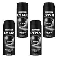 Lynx Deodorant Aerosol Black 165mL Pack of 4