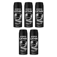 Lynx Deodorant Aerosol Black 165mL Pack of 5