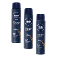 Nivea Men Deep Espresso 72H Anti-Perspirant 250mL x 6 Bundle of 3