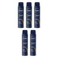 Nivea Men Deep Espresso 72H Anti-Perspirant 250mL x 6 Bundle of 5