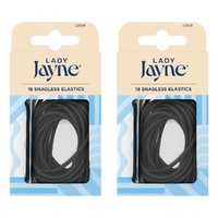 Lady Jayne Black Snagless Elastics 18 Pack Bundle of 2