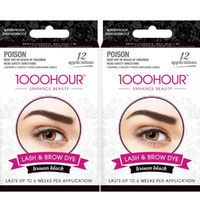 1000 Hour Eyelash & Brow Dye Kit Brown Black 2x Value Pack