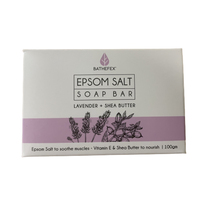 Bathefex Epsom Salt Soap Bar 100gm Lavender Vitamin E and Shea Butter