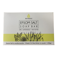 Bathefex Epsom Salt Soap Bar 100gm Lime & Lemon Grass Vitamin E and Shea Butter