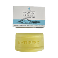 Bathefex Epsom Salt Soap Bar 100gm. Fragrance Free. Vitamin E and Shea Butter