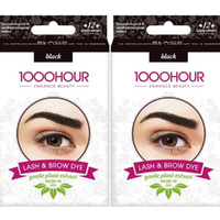 1000 Hour Plant Extract Eyelash & Brow Dye Kit Natural Black 2x Value Pack