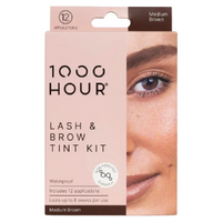 1000 Hour Eyelash and Brow Non Peroxide Dye Kit Natural Medium Brown 1 Pack