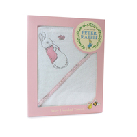 Bubba Blue Peter Rabbit Hooded Towel Pink Newborn Gift Baby Bath Towel