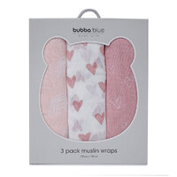 Bubba Blue Girls Muslin Wrap 120cm x 120cm 3 Pack