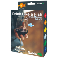 Drink Like A Fish Glass Marker Set Of 6 Identifier Tags Labels
