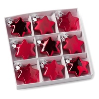 Christmas Red Star Decoration 9pcs