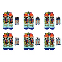 Feet Speak Fisherman Novelty Socks Totally Hooked Soles One Size Fits All Pack of 6