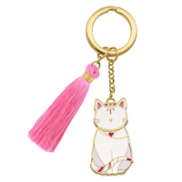 Beyond Charms Key Ring Women Fashion Keychain Metal Pendant Cat