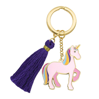 Beyond Charms Key Ring Women Fashion Keychain Metal Pendant Unicorn