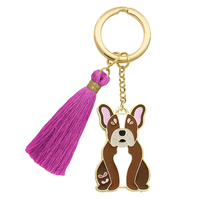 Beyond Charms Key Ring Women Fashion Keychain Metal Pendant French Bulldog