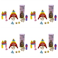 Wooden Balancing Blocks Game Unicorn in Tin Pack of 4