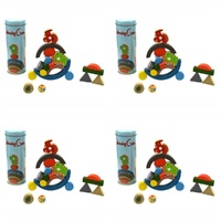Wooden Balancing Blocks Game Dinosaur in Tin Pack of 4