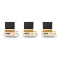 Wooden Magnetic Notebook Laptop Toy with Alphabet Tiles and Chalkboard Pack of 3