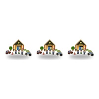 Wooden Police Station Playset with Figures and Vehicles Pack of 3