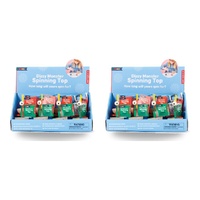 Kikkerland Kidoki Dizzy Monster Wooden Spinning Top Counter Display of 12 Bundle of 2