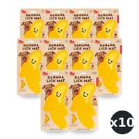 Banana Lick Mat for Dogs Silicone with Suction Cups Pack of 10