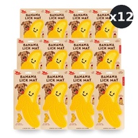 Banana Lick Mat for Dogs Silicone with Suction Cups Pack of 12