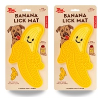 Banana Lick Mat for Dogs Silicone with Suction Cups Pack of 2