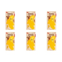 Banana Lick Mat for Dogs Silicone with Suction Cups Pack of 6