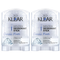 Deoklear Mineral Deodorant Classic Pure 70g Fragrance Free Crystal 2 Pack