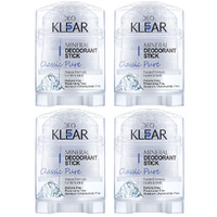 Deoklear Mineral Deodorant Classic Pure 70g Fragrance Free Pack of 4