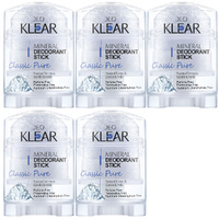 Deoklear Mineral Deodorant Classic Pure 70g Fragrance Free Bundle Pack of 5