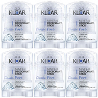 Deoklear Mineral Deodorant Classic Pure 70g Fragrance Free Pack of 6