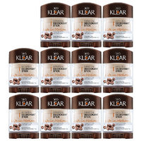Deoklear Mineral Deodorant Life In Motion Coffee 70g Heavy Duty Pack of 11