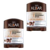 Deoklear Mineral Deodorant Life In Motion Coffee 70g Pack of 2 Heavy Duty