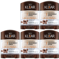 Deoklear Mineral Deodorant Life In Motion Coffee 70g 5 Pack Heavy Duty