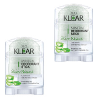 Deoklear Mineral Deodorant Skin Rescue Aloe Vera 70g Pack of 2 Sensitive Skin