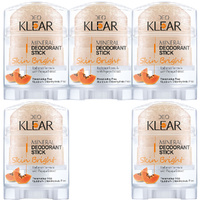 Deoklear Mineral Deodorant Skin Bright Papaya 70g Pack of 5 Odour Protection