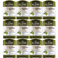 Deoklear Mineral Deodorant Ultra Clear Mediterranean Olive 70g Pack of 12