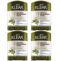 Deoklear Mineral Deo Ultra Clear Mediterranean Olive 4 Pack 70g Aluminum Free