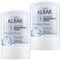 Deoklear Mineral Deodorant Classic Pure 60g Fragrance Free Aluminium Free 2 Pack