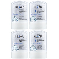 Deoklear Mineral Deodorant Classic Pure 60g Fragrance Free Aluminium Free 4 Pack